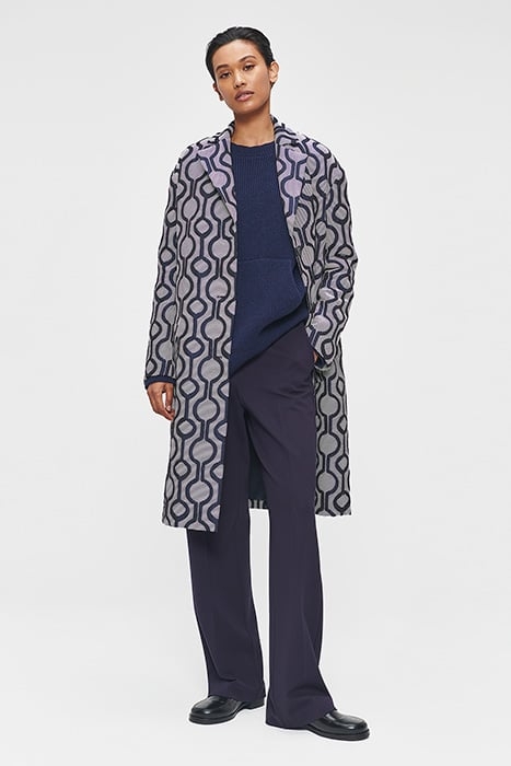 JACQUARD SPORTY COAT INK BLUE 1