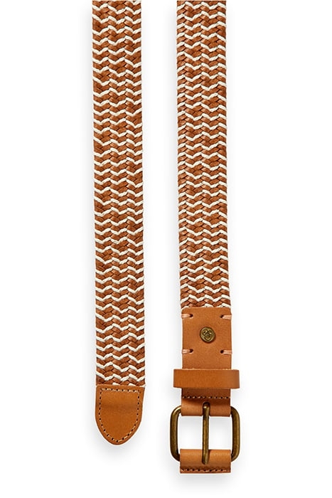 BRAIDED LEATHER AND CORD BELT SAND 4