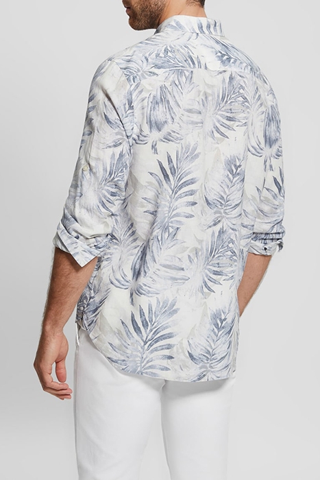 GUESS ECO LS COLLINS AOP SHIRT BLUE FOLIAGE 2
