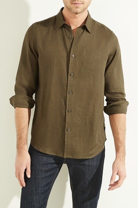 LS ISLAND LINEN SHIRT GREEN CANTEEN 1