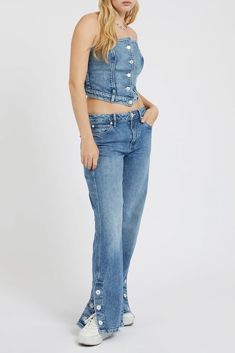 GUESS ECO MAYA PANT BUTTON MARBLE. WASH. 3