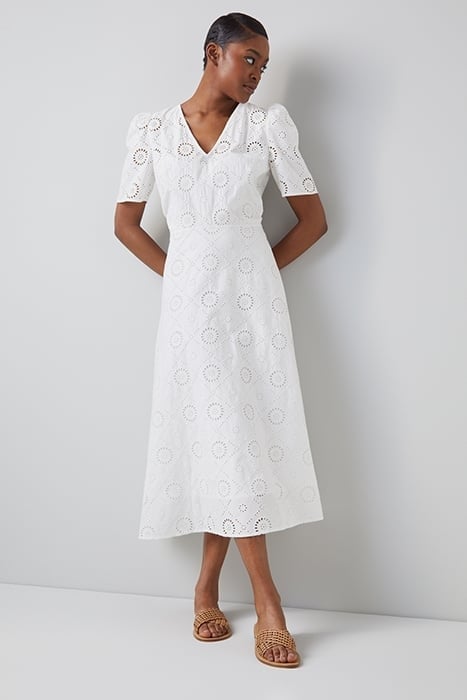 DR JANE BRODERIE DRESS WHITE 1