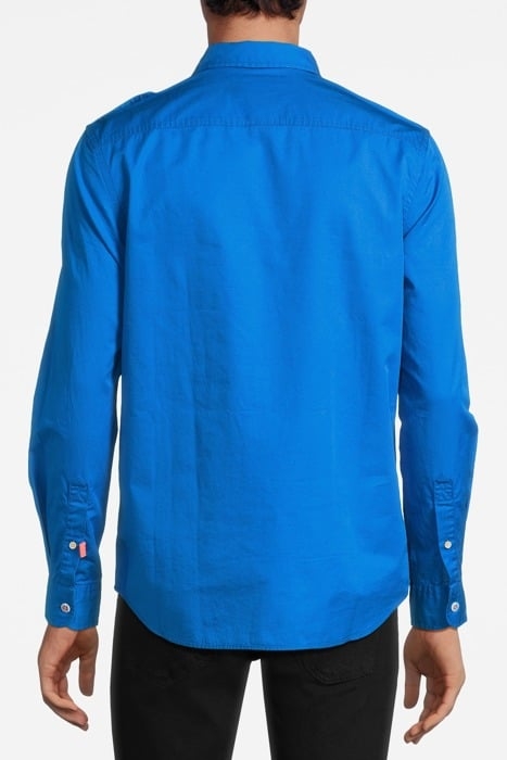 REGULAR-FIT REFINED COTTON SHIRT IRIS BLUE 2