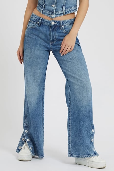 GUESS ECO MAYA PANT BUTTON MARBLE. WASH. 1