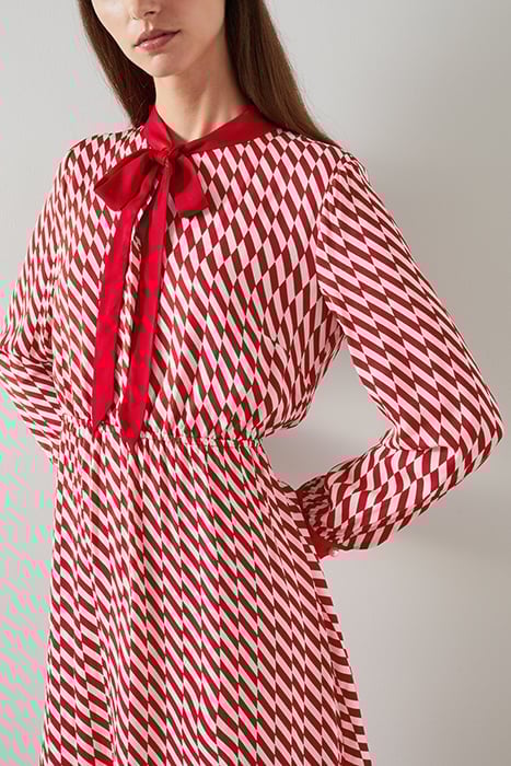 DR BRIDGET TIE NECK DRESS CHERRY 5