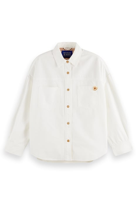 WHITE DENIM OVERSHIRT WITH WESTERN DETAILS WHITE BEACH 4
