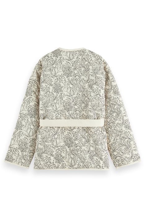 QUILTED BELTED JACKET IN ORGANIC COTTON COMBO M 5