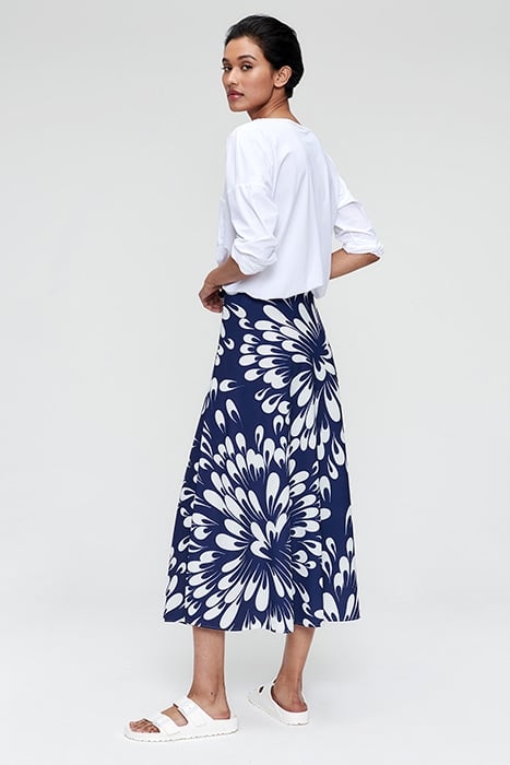 PRINTED SWAN SKIRT ROYAL BLUE 3