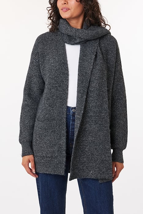 SWEATER CARDIGAN CHARCOAL GREY HEATHER 1