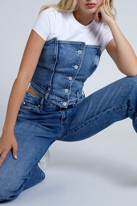 GUESS ECO MAYA PANT BUTTON MARBLE. WASH. 7