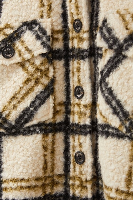 KNIT BOUCLE SHACKET FIR GREEN/BLACK PLAID 7