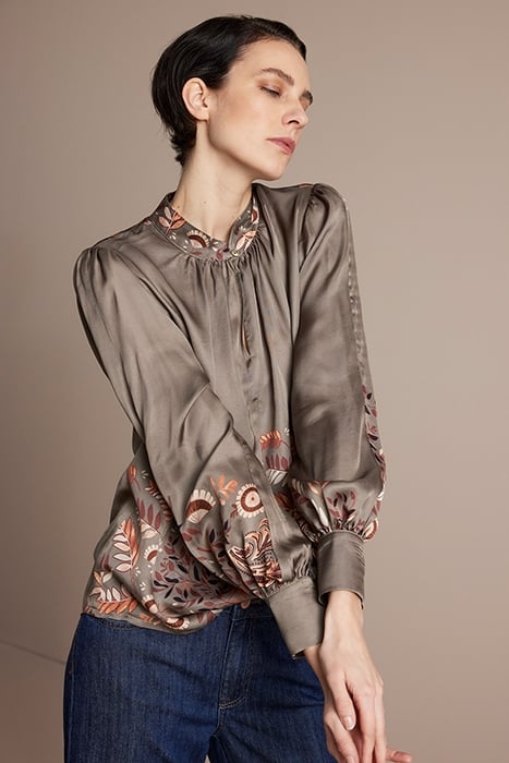 TOP PUFFY SLEEVES FINE LEAVES BROWNS 2