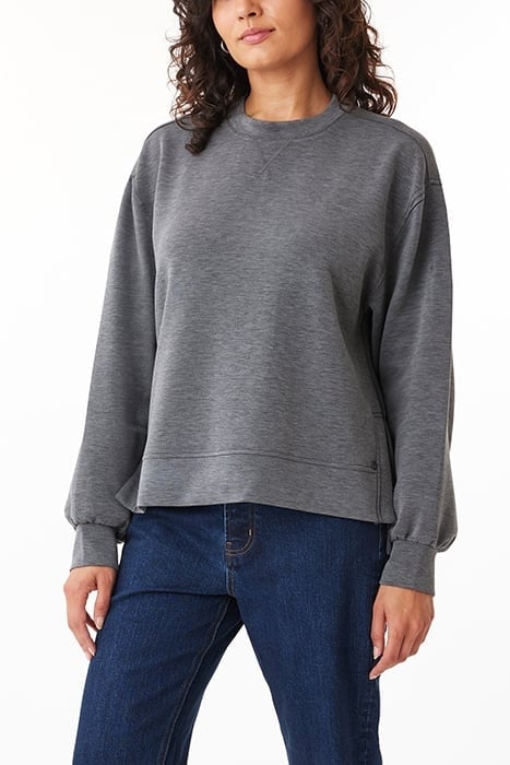 MODAL SCUBA TOP CHARCOAL HEATHER 1