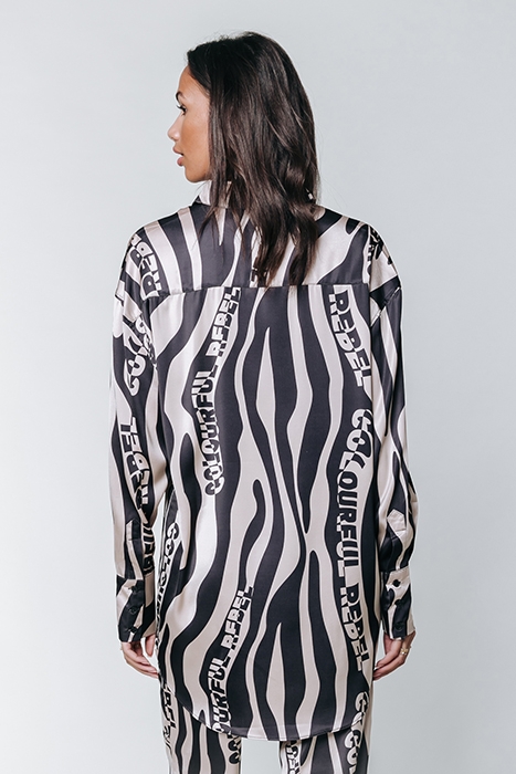 TALIA ZEBRA OVERSIZED BOYFRIEND BLOUSE SAND 2