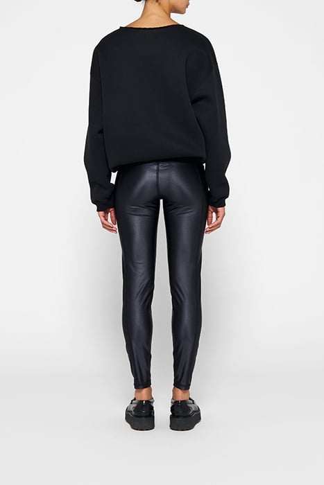 METALLIC YOGA LEGGINGS BLACK 2