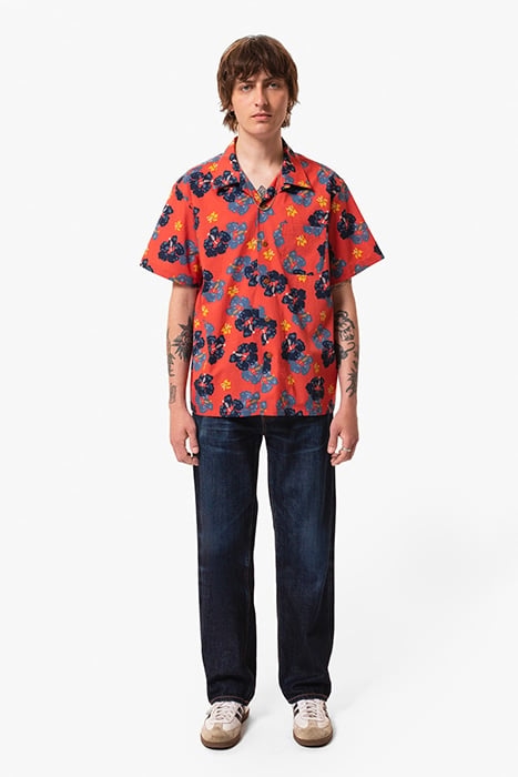 ARTHUR FLOWER HAWAII SHIRT RED 1
