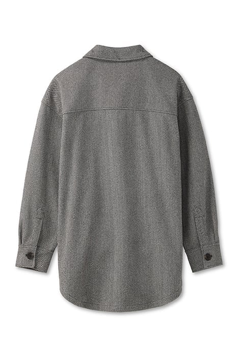 KNIT HERRINGBONE SHIRT JACKET GREY HERRINGBONE 4