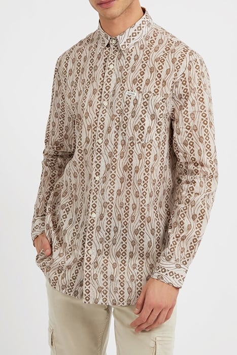 LS COLLINS AOP SHIRT BEIGE BOHEMIAN PRINT 1