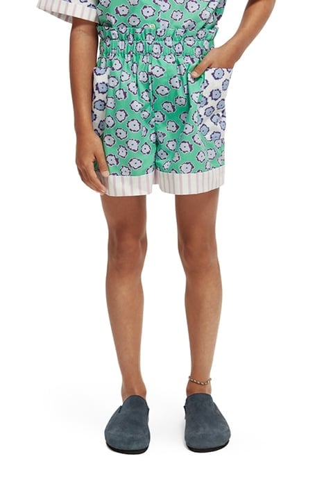 GIRLS MIXED ALL-OVER PRINTED WIDE-LEG SHORTS POPPY FIELD PAT 1