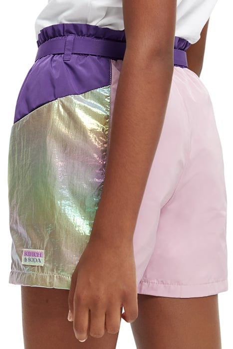 GIRLS METALLIC COLOUR BLOCK SHORTS METALLIC COLORBLOCK 8