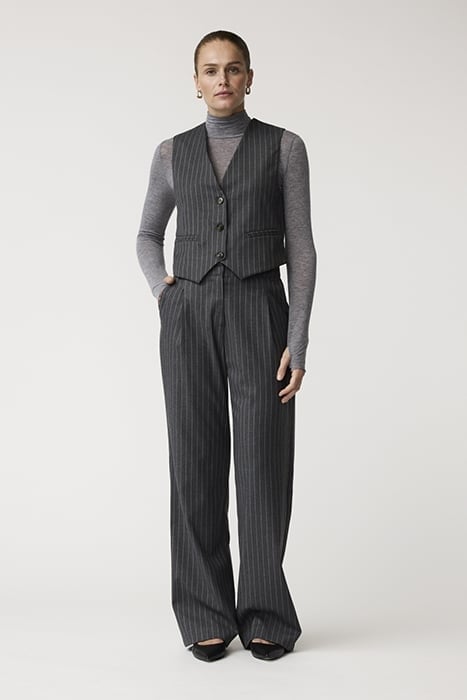CARA PINSTRIPE PANTS GREY MELANGE 1