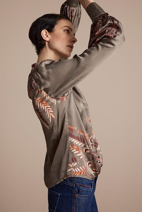 TOP PUFFY SLEEVES FINE LEAVES BROWNS 3