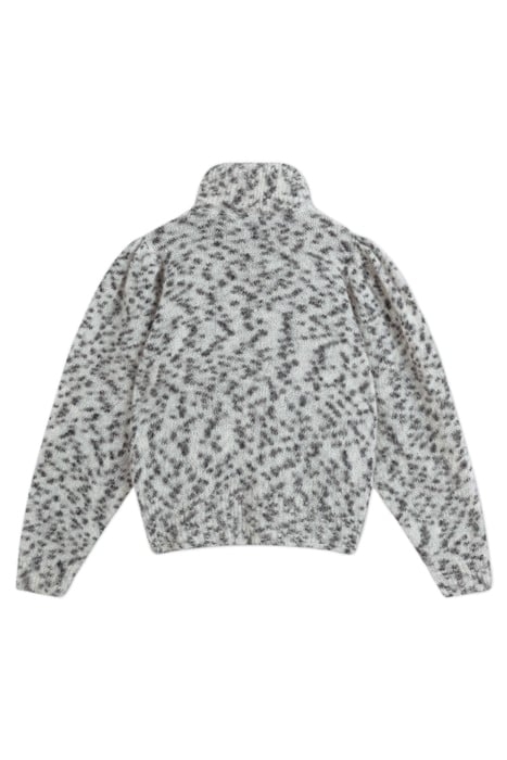 PUFFED COLL SWEATER KNIT LEOPARD WARM WHITE 4