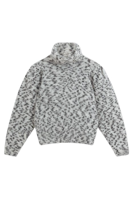PUFFED COLL SWEATER KNIT LEOPARD WARM WHITE 3