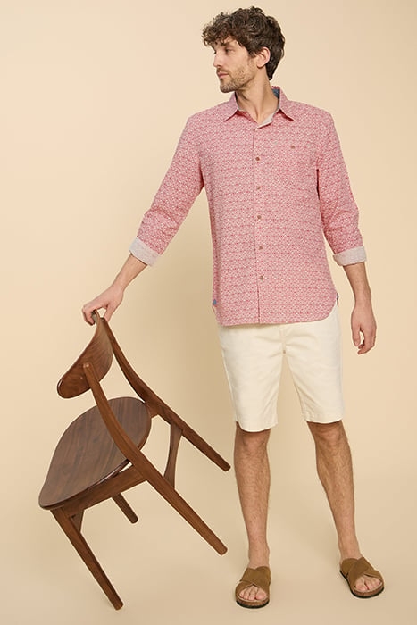 GEO DIAMOND PRINTED SHIRT MID RED 6