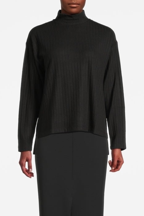 CALLIE HIGH NECK RIB SWEATER BLACK - OUTLET PRICE 1