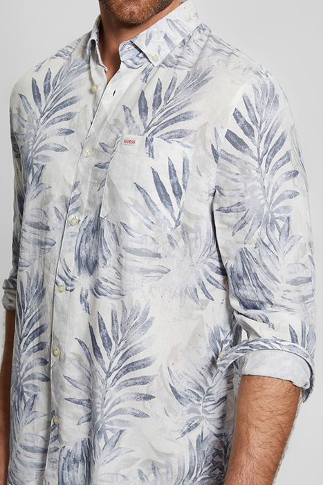 GUESS ECO LS COLLINS AOP SHIRT BLUE FOLIAGE 6