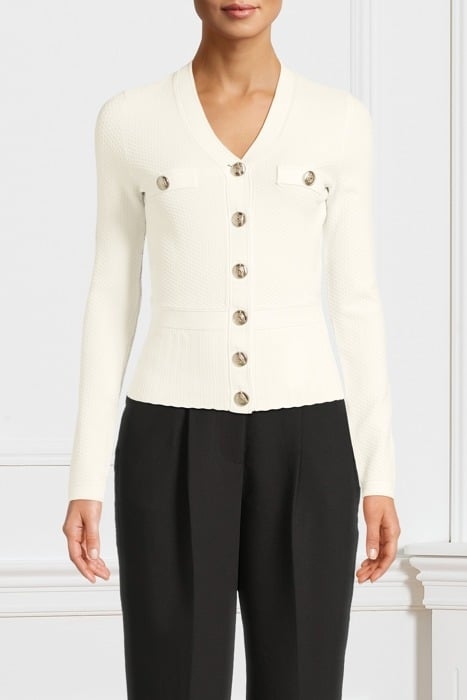 ORIONE STITCHED CARD PALE CARDIGAN PEARL 1