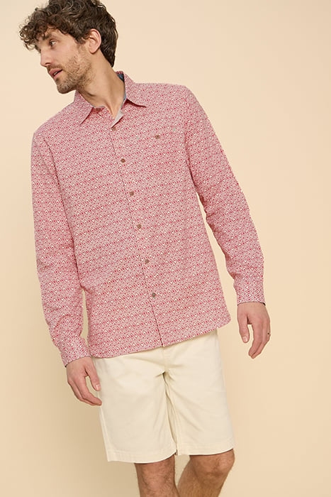 GEO DIAMOND PRINTED SHIRT MID RED 1