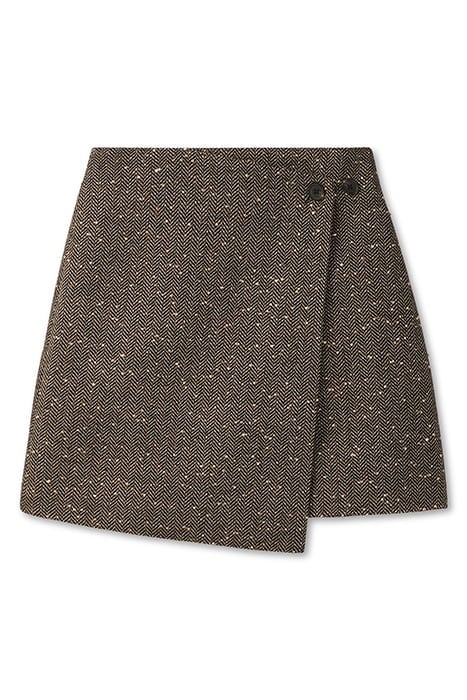 SEQUIN HERRINGBONE SKIRT BLACK W/ GOLD 3