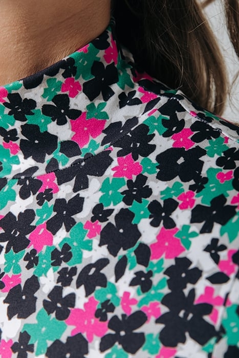 NEYO CUTE FLOWER PEACHED TURTLENECK TOP MULTICOLOR 4