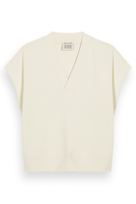 V-NECK SLEEVELESS MODAL SWEATSHIRT SOFT ICE 1