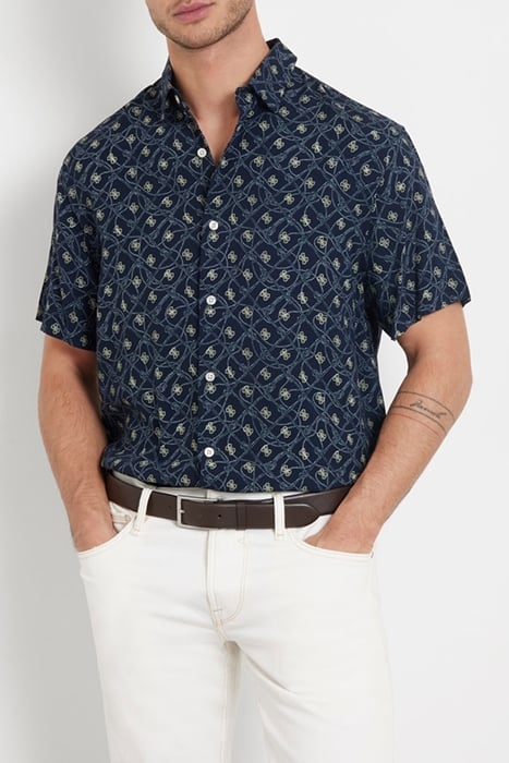 SS COLLIN AOP SHIRT SMART BLUE ROPE SMAL 1