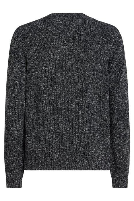 MOULINE EFFECT MOCK NECK BLACK/WHITE 2