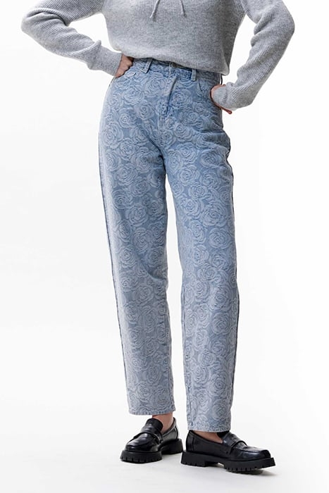 BARREL FIT JACQUARD JEANS BLUE 1