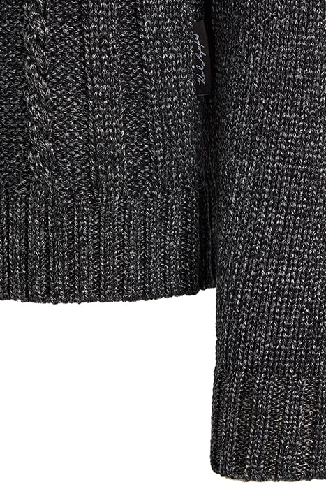 SPARKLE YARN CABLE KNIT CHARCOAL 3