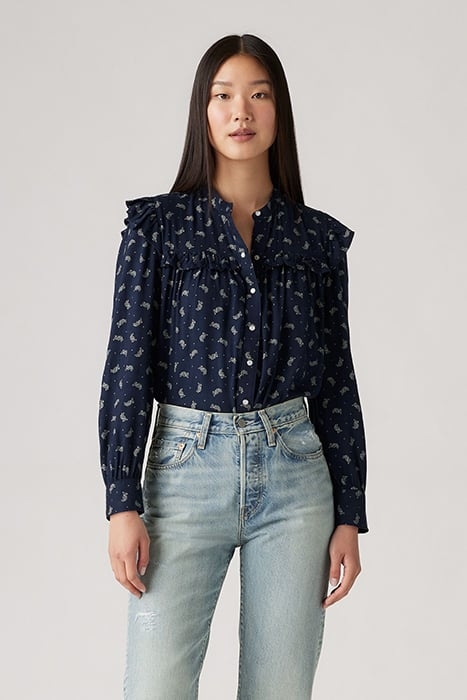 GIANNA BUTTON-DOWN SHIRT NAVY 1