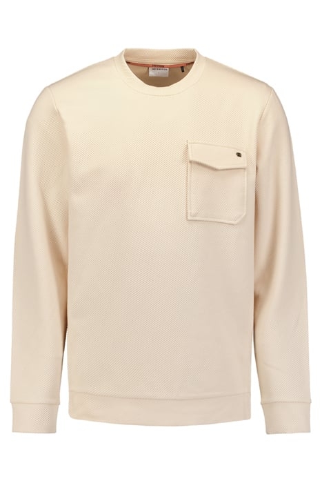 SWEATER CREWNECK JACQUARD STRETCH CREAM 1