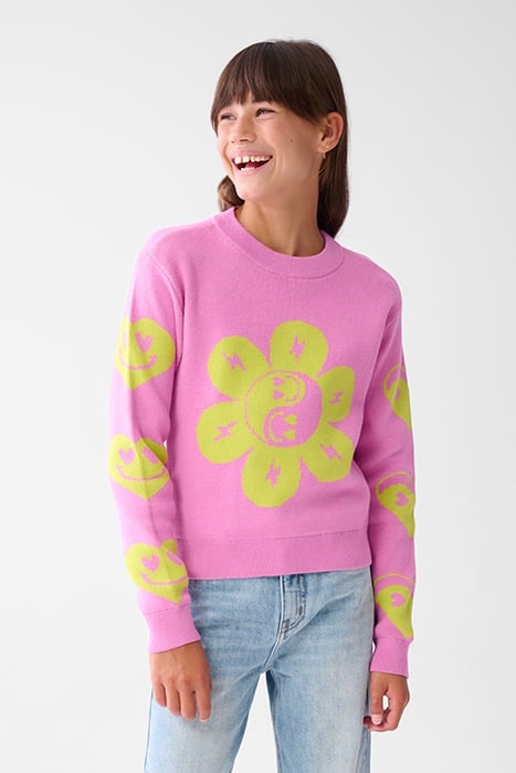 GAA-SBSMILE HEART PULLOVER LIMEGREEN 1