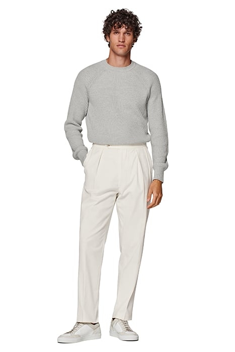 LIGHT GREY RIBBED CREWNECK LIGHT GREY 2