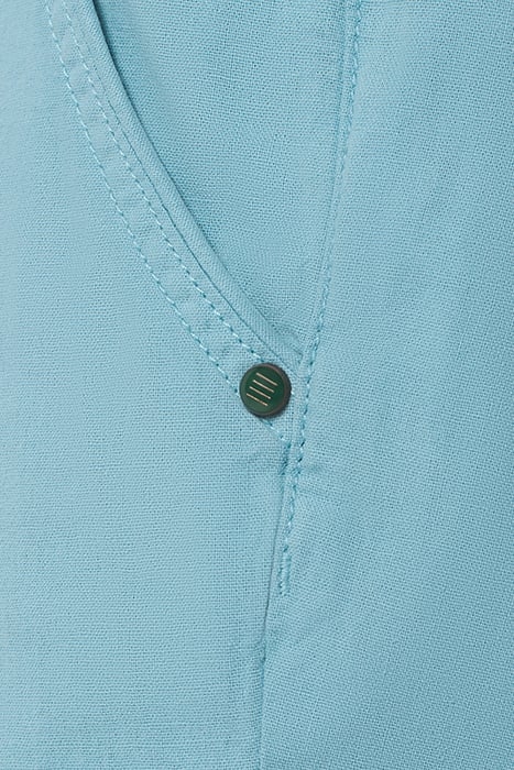 SHORT WITH LINEN GARMENT DYED AQUA 7