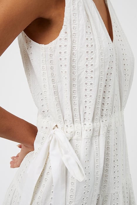 SUMMER EMBROIDERY V NECK DRESS WHITE 4