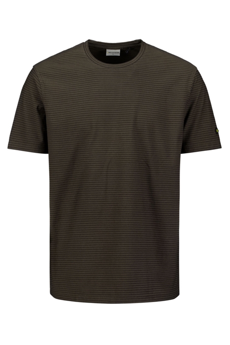 T-SHIRT CREWNECK GARMENT DYED STRIPES GREEN 1