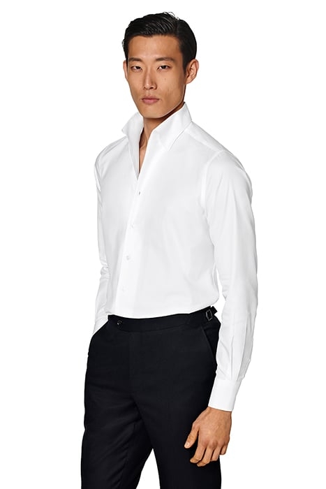 WHITE CLASSIC COLLAR ONE PIECE SLIM FIT SHIRT WHITE 1