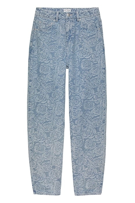 BARREL FIT JACQUARD JEANS BLUE 4