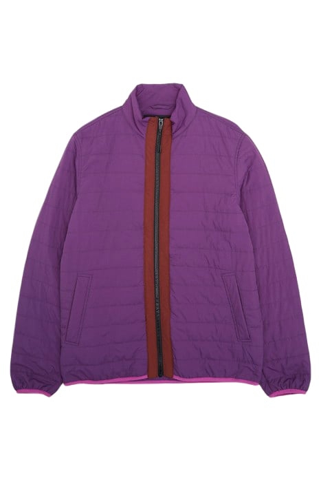 LT WT NYLON QUILTED ZIP JACKET PURPLE 1